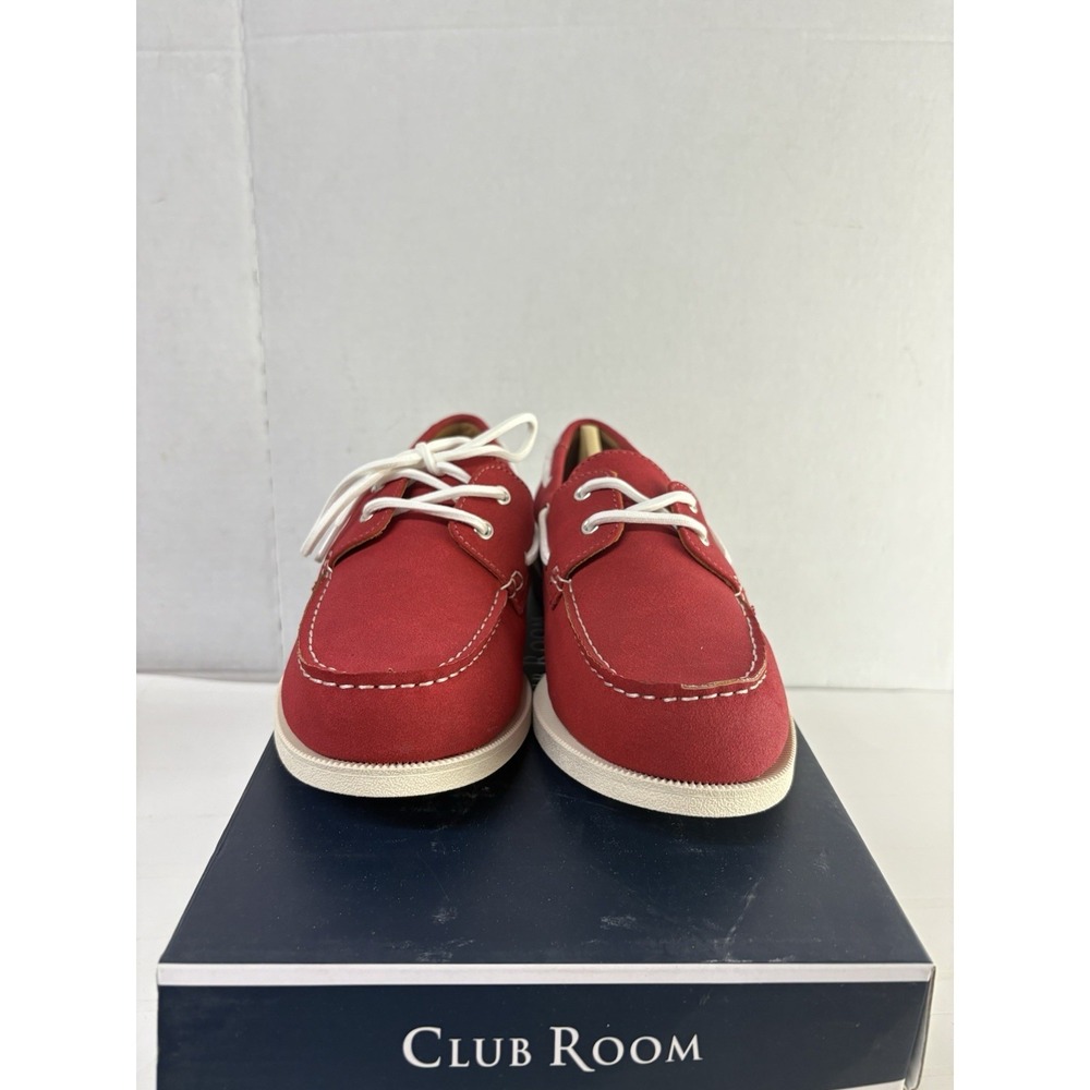 Club Room Men's Red Comfort Elliot Round Toe Lace-Up Boat Shoes Size 7M - Picture 4 of 6